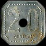 Jeton de n�cessit� 20 centimes Chocolat Menier � Noisiel - type 3 - revers