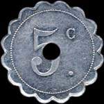 Jeton de n�cessit� 5 centimes Chocolat Menier � Noisiel - type 1 - revers