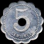Jeton de n�cessit� 5 centimes Chocolat Menier � Noisiel - type 2 - revers