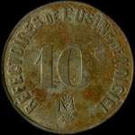 Jeton de nécessité 10 centimes Réfectoires de l'usine de Noisiel - avers