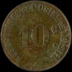 Jeton de n�cessit� 10 centimes R�fectoires de l'usine de Noisiel - revers