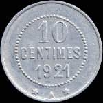 Jeton de 10 centimes 1921 �mis par la Cave Coop�rative � Olonzac (34210 - H�rault) - revers