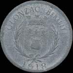 Jeton de 5 centimes 1918 émis par la Coopérative de Consommation Olonzagaise à Olonzac (34210 - Hérault) - avers