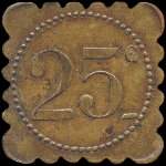 Jeton de 25 centimes (type avec cercle perl� au revers) �mis par le Grand Caf� Soler � Olonzac (34210 - H�rault) - revers