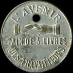 Jeton de Pain de 3 livres émis par L'Avenir des Travailleurs à Onnaing (59264 - Nord) - avers