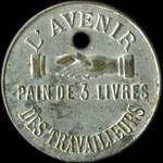 Jeton de Pain de 3 livres �mis par L'Avenir des Travailleurs � Onnaing (59264 - Nord) - avers