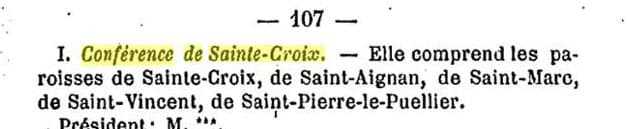 Manuel des Oeuvres Orl�anaises de 1890 mentionnant la Conf�rence de Sainte-Croix