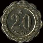 Jeton de 20 centimes �mis par le Bar Fran�ais - Rue Royale � Orl�ans (45000 - Loiret) - revers