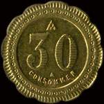 Jeton de 30 centimes �mis par le Bar Fran�ais - Rue Royale � Orl�ans (45000 - Loiret) - revers