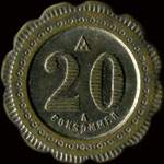 Jeton de 20 centimes �mis par Bouard - Tour Neuve � Orl�ans (45000 - Loiret) - revers