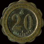 Jeton de 20 centimes �mis par la Buvette de l'Institut - Bouchaud � Orl�ans (45000 - Loiret) - revers