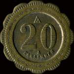 Jeton de 20 centimes �mis par Central Comptoir - Rue Royale � Orl�ans (45000 - Loiret) - revers