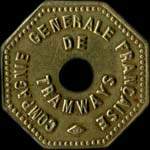 Jeton de 15 centimes �mis par la Compagnie G�n�rale Fran�aise de Tramways � Orl�ans (45000 - Loiret) - avers