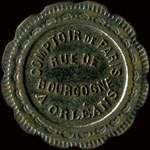 Jeton de 20 centimes �mis par le Comptoir de Paris - Rue de Bourgogne � Orl�ans (45000 - Loiret) - avers