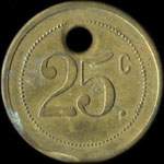 Jeton de 25 centimes �mis par les Etablissements Chicoineau - Economat � Orl�ans (45000 - Loiret) - revers