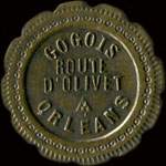Jeton de 20 centimes �mis par Gogois - Route d'Olivet � Orl�ans (45000 - Loiret) - avers