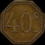 Jeton de 40 centimes �mis par le Grand Caf� de la Rotonde � Orl�ans (45000 - Loiret) - revers