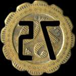 Jeton de 75 centimes sur 20 centimes �mis par Ponroy Pesle Fils � Orl�ans (45000 - Loiret) - revers