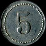Jeton de 5 centimes �mis par Ponroy Pesle Fils � Orl�ans (45000 - Loiret) - revers