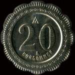 Jeton de 20 centimes �mis par A la Tasse d'Argent � Orl�ans (45000 - Loiret) - revers