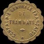 Jeton de 5 centimes �mis par la Compagnie G�n�rale Fran�aise de Tramways � Orl�ans (45000 - Loiret) - avers