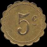 Jeton de 5 centimes �mis par la Compagnie G�n�rale Fran�aise de Tramways � Orl�ans (45000 - Loiret) - revers