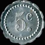 Jeton de 5 centimes �mis par la Soci�t� Coop�rative de Nondkeil � Ottange (57840 - Moselle) - revers