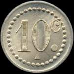 Jeton de 10 centimes (type avec 38 perles au revers) �mis par la Soci�t� Coop�rative de Nondkeil � Ottange (57840 - Moselle) - revers