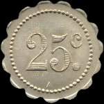 Jeton de 25 centimes �mis par la Soci�t� Coop�rative de Nondkeil � Ottange (57840 - Moselle) - revers