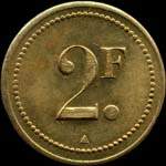 Jeton de 2 francs �mis par la Soci�t� Coop�rative de Nondkeil � Ottange (57840 - Moselle) - revers