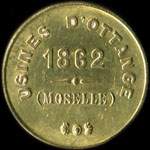 Jeton de Vin �mis par les Usines d'Ottange (Moselle) 1862 � Ottange (57840 - Moselle) - avers