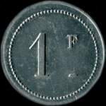 Jeton de 1 franc �mis par la Cantine Ceccaldi (Base a�rienne 102) � Ouges - Longvic (21600 - C�te-d'Or) - revers