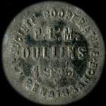 Jeton de 25 centimes �mis par la Soci�t� Coop�rative La Renaissance - P.L.M. - Oullins - 1916 � Oullins (69600 - Rh�ne) - avers