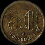 Jeton de 50 centimes émis par les Billards JEFF - Palavas-les-Flots (34250 - Hérault) - revers