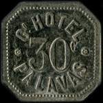 Jeton de 30 centimes émis par le Grand Hôtel - Palavas à Palavas-les-Flots (34250 - Hérault) - avers