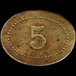 Jeton de 5 centimes émis par le Casino Granier - Palavas-les-Flots (34250 - Hérault) - revers