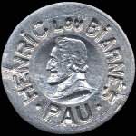 Jeton de nécessité en aluminium de 5 centimes émis par Henric lou Biarnés à Pau (64000 - Pyrénées-Atlantiques) - avers