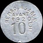 Jeton de nécessité de 10 centimes émis par Henric lou Biarnés à Pau (64000 - Pyrénées-Atlantiques) - revers