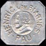 Jeton de nécessité de 5 centimes émis par O.Michelet à Pau (64000 - Pyrénées-Atlantiques) - avers