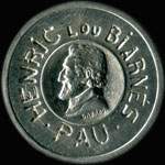 Jeton de nécessité de 10 centimes émis par O.Michelet à Pau (64000 - Pyrénées-Atlantiques) - type à petite tête - frappe monnaie - avers