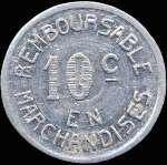 Jeton de nécessité de 10 centimes émis par J.Paillous à Pau (64000 - Pyrénées-Atlantiques) - revers