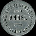 Jeton de 5 centimes �mis par le Grand Caf� de la Mairie - Annel � Pauillac (33250 - Gironde) - avers