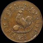 Jeton de 10 centimes �mis par Ciment de Pernes - Caisse de Secours � Pernes (62550 - Pas-de-Calais) - avers