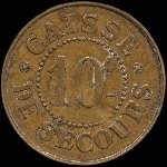 Jeton de 10 centimes �mis par Ciment de Pernes - Caisse de Secours � Pernes (62550 - Pas-de-Calais) - revers