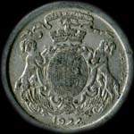 Jeton de 5 centimes 1922 �mis par l'Union Commerciale et Industrielle de P�ronne (80200 - Somme) - avers