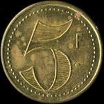 Jeton de 5 francs �mis par Aux Loups - Le Perreux (94170 - Val-de-Marne) - revers