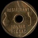 Jeton de nécessité SVI (jeton de boisson) du Restaurant Monnaie à Pessac (33600 - Gironde) - avers