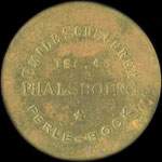 Jeton de n�cessit� de 1 franc �mis par le Syndicat d'Entrepositaires et Limonadiers - Emile Scheuerer - Perle-Bock - Phalsbourg (57370 - Moselle) - avers