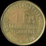 Jeton de n�cessit� de 1 franc �mis par le Syndicat d'Entrepositaires et Limonadiers - Emile Scheuerer - Perle-Bock - Phalsbourg (57370 - Moselle) - revers