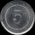 Jeton de 5 centimes �mis par la Filature de St-Clair - Paul Huet � Pierrefitte-en-Cinglais (14690 - Calvados) - revers